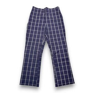 NWT A New Day Navy Plaid Kick Flare Trouser Size 4 Regular